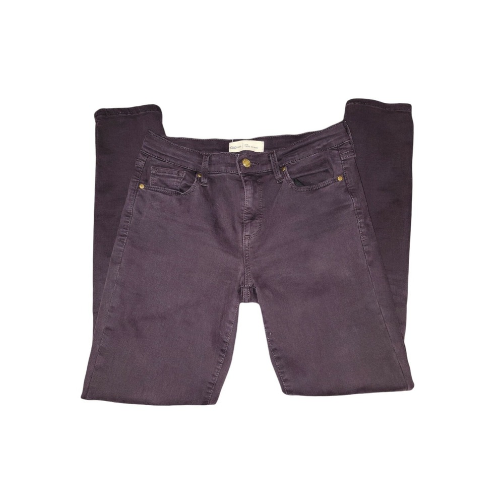 GAP 1969 True Skinny Jeans Womens 27R Deep Plum Wash Zipper Ankle Detail - Picture 3 of 6